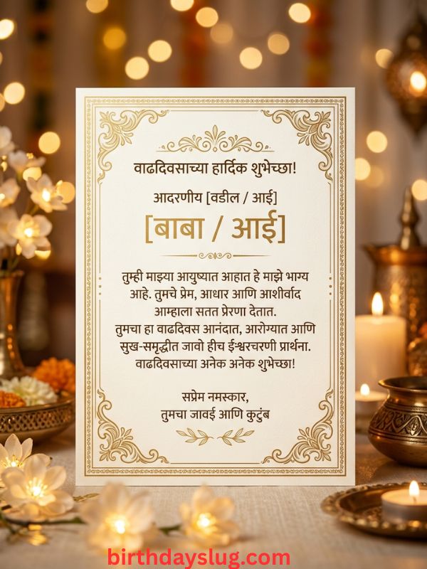 Heart Touching Birthday Wishes from Son-in-Law (जावईबापूंकडून)