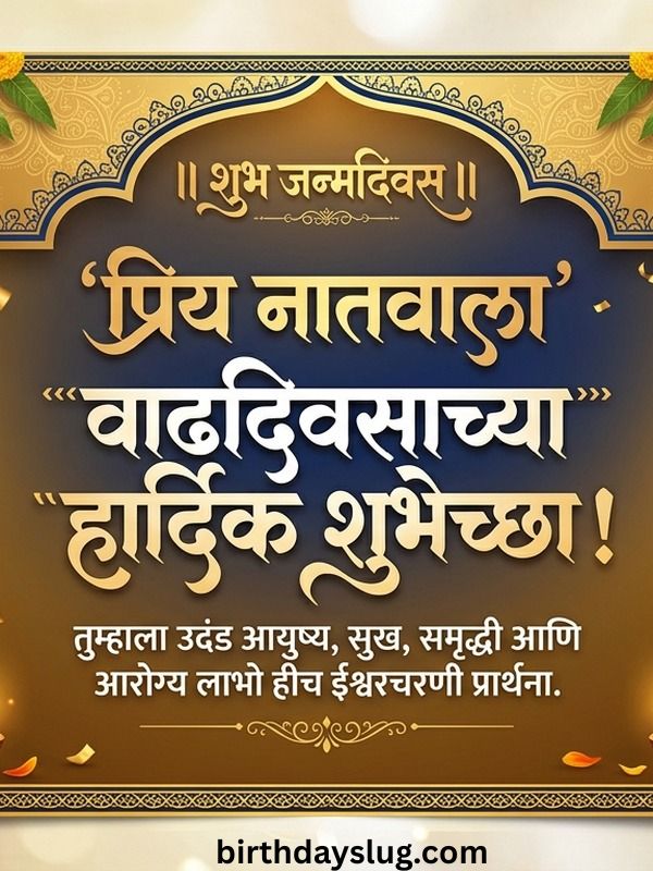 Respectful Grandson Birthday Wishes in Marathi