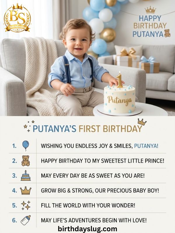 Short & Sweet Birthday Wishes for Baby Boy Nephew (Putanya)