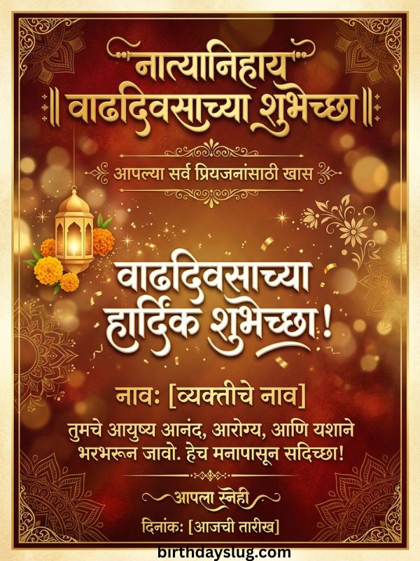 नात्यानिहाय वाढदिवसाच्या शुभेच्छा