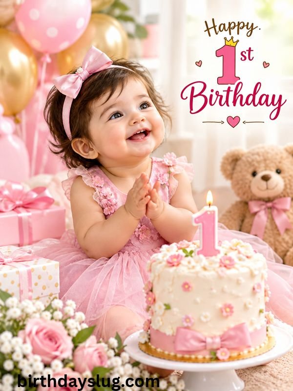 Short First Birthday Wishes for Girl