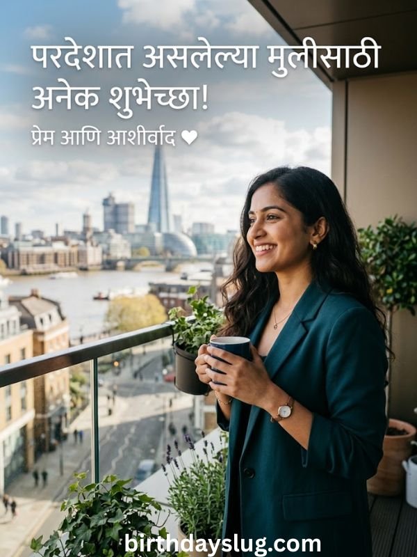 परदेशात असलेल्या मुलीसाठी शुभेच्छा