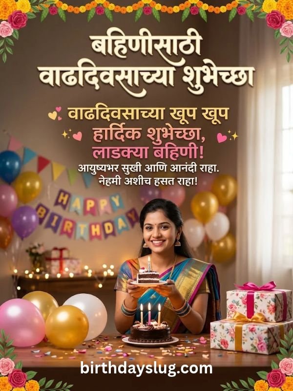 बहिणीसाठी वाढदिवसाच्या शुभेच्छांचे प्रकार