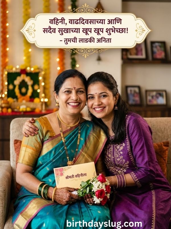वहिनीसाठी वैयक्तिक आणि मैत्रीपूर्ण शुभेच्छा
